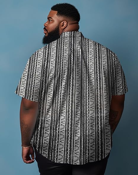Men's Big and Tall Casual Short Sleeve Button Up Vintage Summer Beach Vacation Shirts