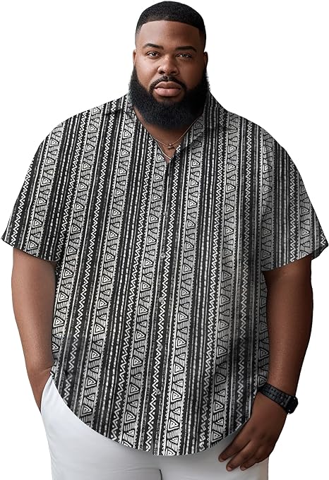 Men's Big and Tall Casual Short Sleeve Button Up Vintage Summer Beach Vacation Shirts